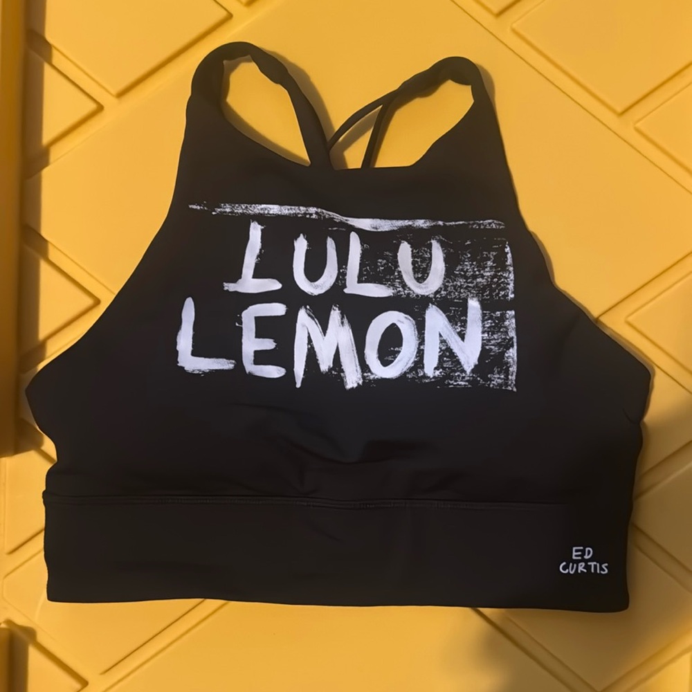 Lululemon Energy High Neck Long Line Bra *ED CURTIS* Black